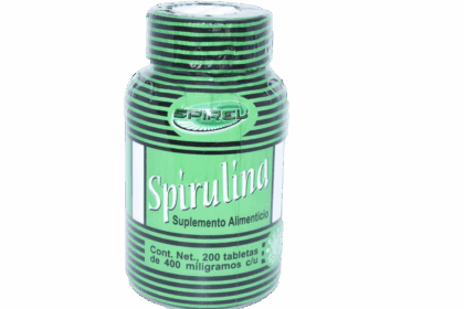 spirulina suplemento alimenticio 200 tabletas 400 mg