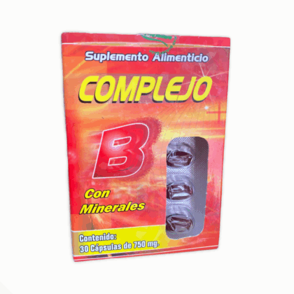 suplemento alimenticio complejo b 30 cápsulas 750 mg live natura