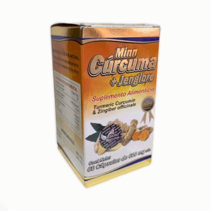 minn cúrcuma + jengibre suplemento alimenticio 60 cápsulas 600 mg
