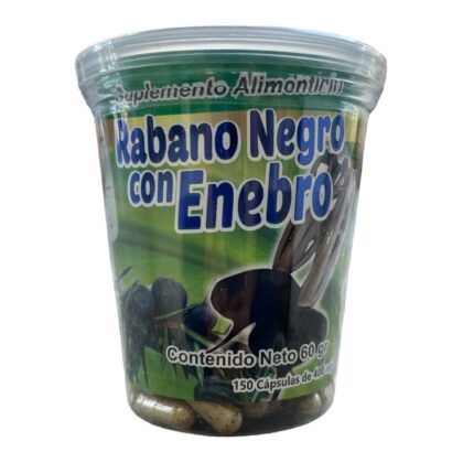 Rábano Negro con Enebro 150 cápsulas Herbomex