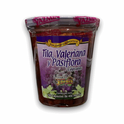 Tila, Valeriana y Pasiflora 150 cápsulas Yazmin
