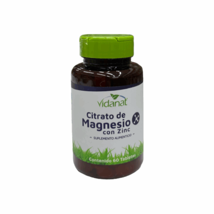 Citrato de Magnesio con Zinc 60 tabletas Vidanat