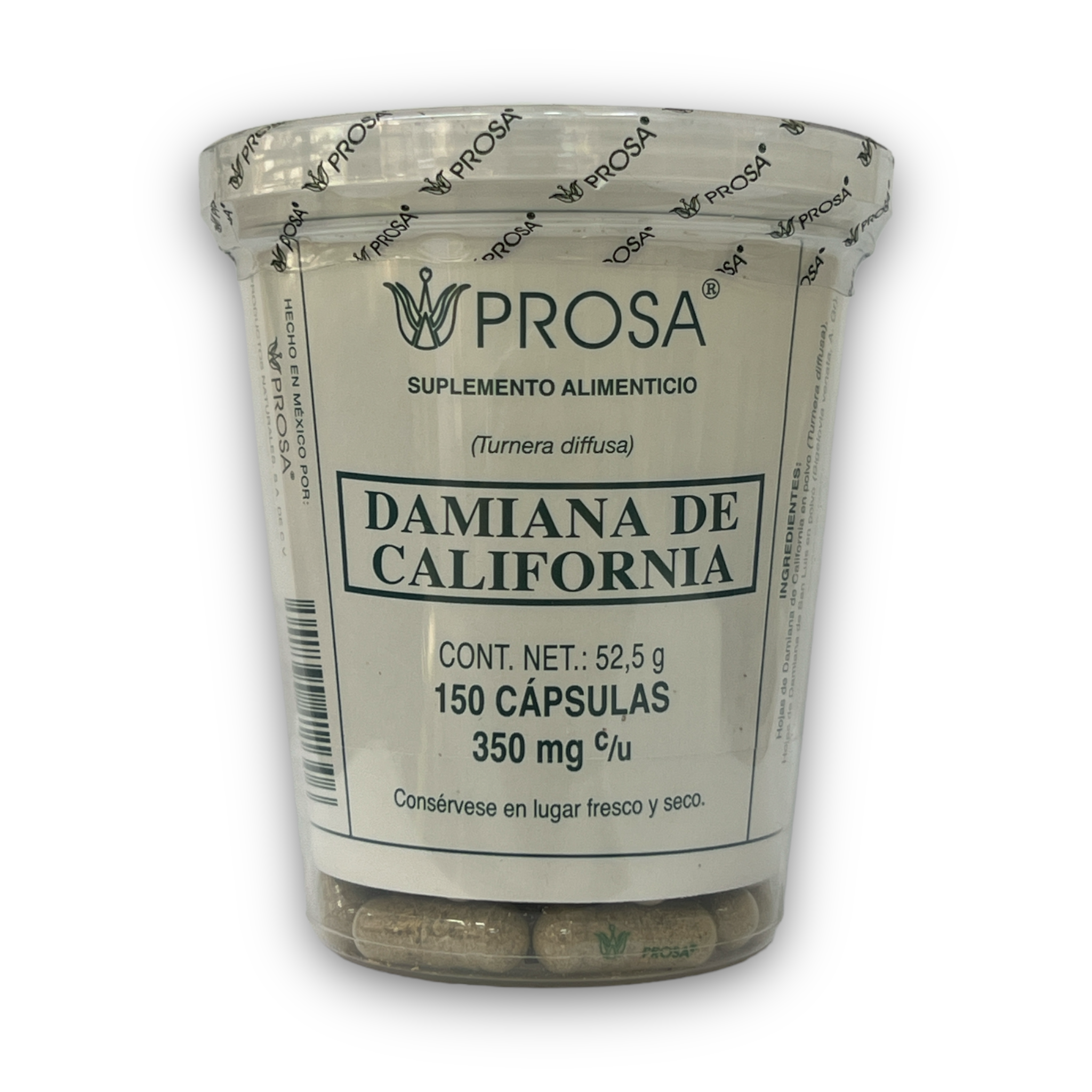 Damiana de California 150 cápsulas Prosa