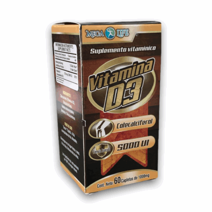 Vitamina D3 5000 UI 60 capletas Mega Life