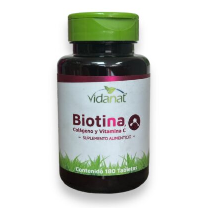 Biotina, Colágeno y Vitamina C 180 tabletas Vidanat
