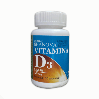 Vitamina D3 5,000 UI 30 cápsulas Shanatural's
